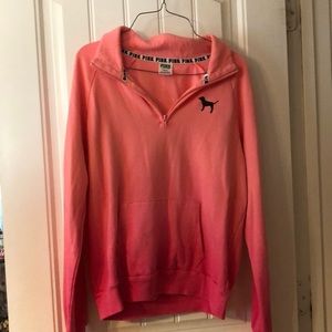 Victoria's Secret Ombre Pink half zip-up. Women's Size medium.